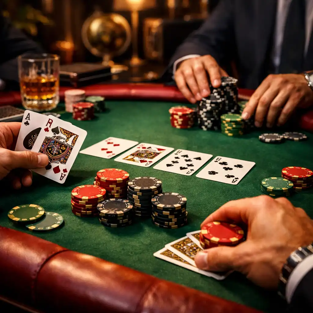 Luxusně nasvícené pokerové stoly Zdrojnika připravené pro firemní večírek